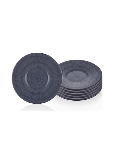 The Mia Noon Çay Tabağı 6lı Set Gri 13 Cm