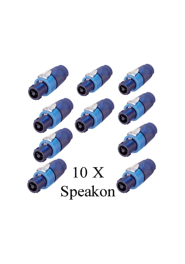 Speakon Jak Gesı 10 Adet - Erkek 4 Pin Speakon Jak Konnektör