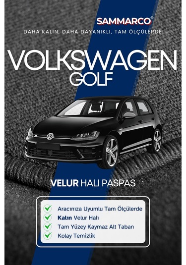 Volkswagen Golf 7 2016 Halı Paspas Velur Paspas Kumaş Paspas Oto Paspas