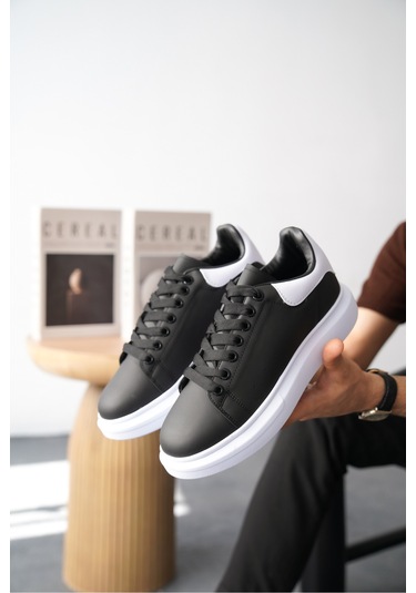 Daxors D0125 Günlük Ortopedik Erkek Sneaker Spor Ayakkabı Siyah-beyaz