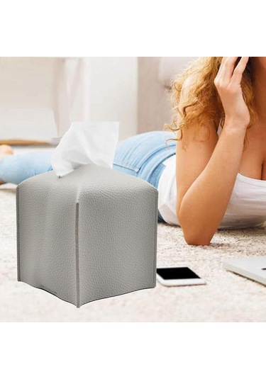 Banyo İçin H Kare Pu Yüz Mendili Kutusu Rulo Dağıtıcısı