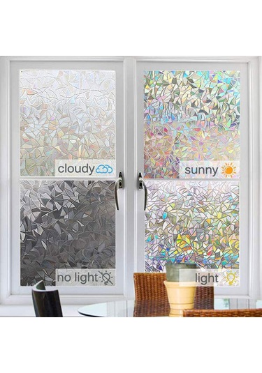 Ruicoo 3b Yapıştırıcısız Pencere Filmi - Uv Korumalı, Gizlilik Sağlayan Dekoratif Cam Kaplama Beyaz