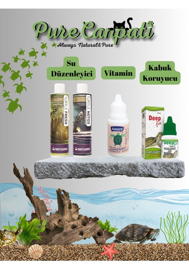 Kaplumbağa Tam Bakım Seti Amore Vitamin,kabuk Koruyucu,su Düzenle