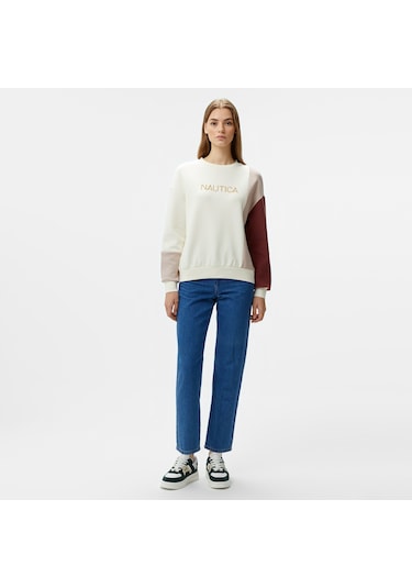 Nautica Kadın Pembe Regular Fit Sweatshirt Baskılı 37k154t Pembe