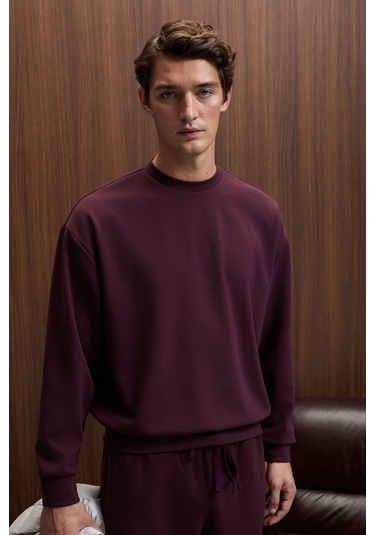 Grimelange Vıento Erkek Bisiklet Yaka Uzun Kollu Regular Fit Bordo Sweatshirt Bordo