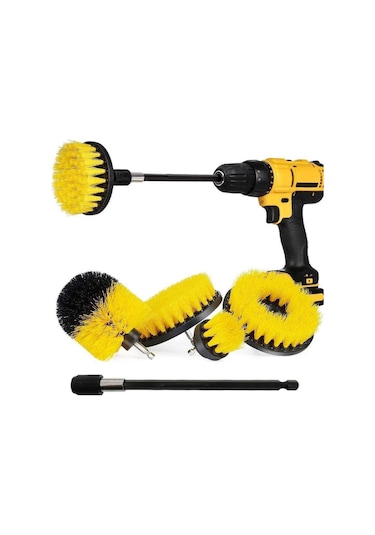 Araba Bisiklet Yıkama Uzatma Aparatlı Matkap Fırça Seti 6 Parça