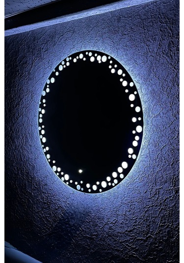 Arif Beyaz Ledli 55 x 55 Yuvarlak Model:55-B Dekoratif Ayna Beyaz