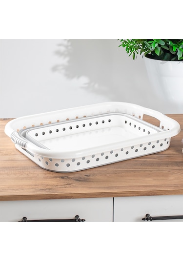 Porsima 565 Katlanabilir Çamaşır Sepeti Akordiyon Katlanır Sepet Mega Boy Katlanır Çamaşır Sepeti 41lt Beyaz