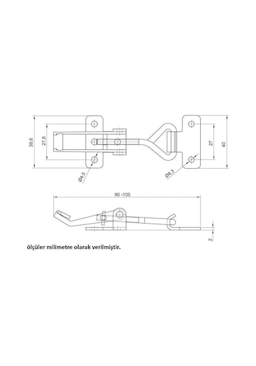 100 Adet Ayarlı Gergi  Kilidi Kaput Mandalı Kovan Kilidi 41-003