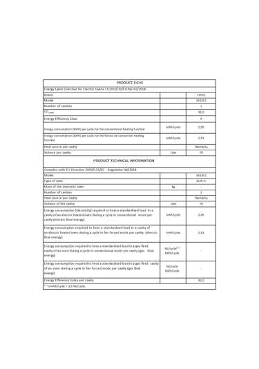 Ferre XE63CS FryArt 78 LT Ankastre Fırın