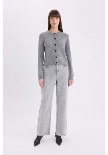 DeFacto Regular Fit Bisiklet Yaka Basic Düz Düğmeli Soft Touch Yumuşak Triko Hırka E3654AX25SPGR452 Gri DeFacto Regular Fit Bisiklet Yaka Basic Düz Düğmeli Soft Touch Yumuşak Triko Hırka E3654AX25SPGR452 Gri