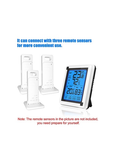 Moly Geniş Lcd Dokunmatik Beyaz-siyah Dijital Nem Sıcaklık Ölçer, -4 158 C / 20 95% Rh, Pil Yok Ticari Ev Meteoroloji Saati