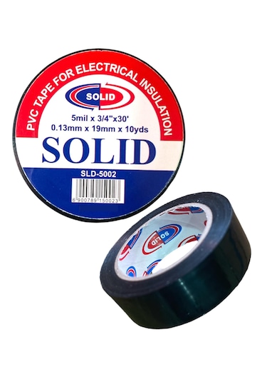 Elektrik İzole Bant Solid Pvc Siyah Renk Elektrikçi Kablo Bandı