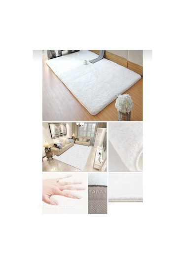 Altun Carpet Lükx Kar Beyaz Post Pelüş Kaymaz Taban Halı 150 ... Beyaz