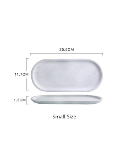 Beyaz Mermer Seramik Depolama Tepsi Oval Elips Meyve Tepsisi Dekoratif Plaka Takı Yiyecek Tatlı Depolama Çanak Dekorasyon Depolama Tepsileri Beyaz Ahşap - Gri