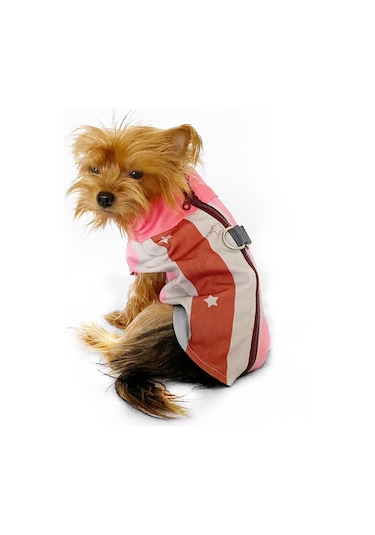 Pink Stars Su İtici Yağmurluk Köpek Yağmurluğu