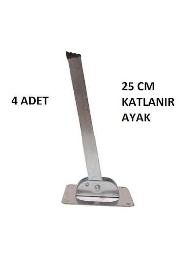 4 Adet Katlanır Metal Sofra Ayağı-katlanır Ayak 25 Cm Krom
