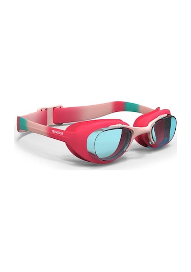 Nabaiji S Boy Unisex Yüzücü Gözlüğü Pembe Turkuaz Şeffaf Camlar Çok Renkli