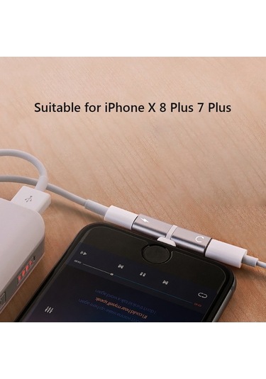 Sandwich İphone Uyumlu 7/8 Plus Ve X İçin Çift Lightning Adaptörü, Müzik Dinleme, Şarj, Arama, Veri Transferi İle Aluminum Min