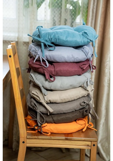 Slavica Sandalye Ve Tabure Yastığı Yuvarlak 35x35 Cm 2'li Set 185752745 Şarap Rengi