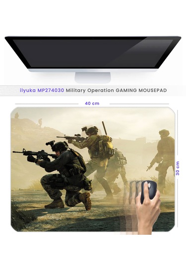 İlyuka 40x30cm Gaming Oyuncu Mousepad Military Operation Mp274030