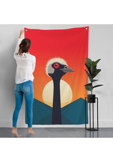 Minimal Devekuşu Duvar Örtüsü-7652