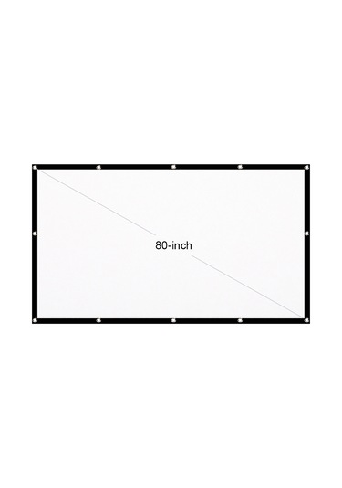 Kosona 80 İnç 16:9 Folyo Ve Taşınabilir Projeksiyon Perdesi - İç/diş Mekan Kullanıma Uygun - 100% Poliester Materyal - Kirpiksiz Tasarım