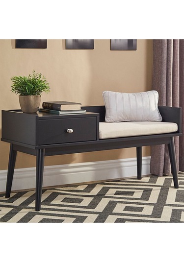 Skyler Siyah Ahşap Benç