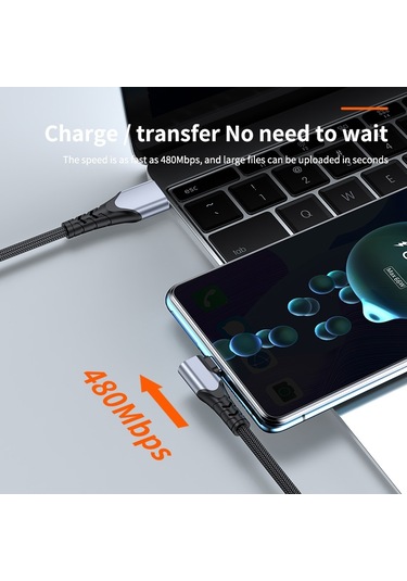 Cbtx Usb-C 50 CM 66 W 6A Yüksek Akım Hızlı Şarj Kablosu