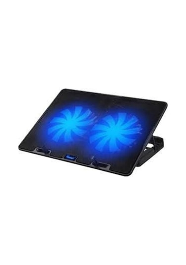 Notebook Soğutucu Fan Stand 2 Fanlı Mavi Ledlı Gamıng Soğutucu