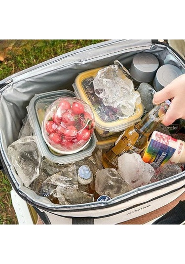 Wtempo Yalıtım Kutusu Isı Yalıtım Çantası Arabaya Monte Buzdolabı Açık Buz Torbası Taşınabilir Büyük Kapasiteli Ev Soğuk Yalıtım Çantası Bej