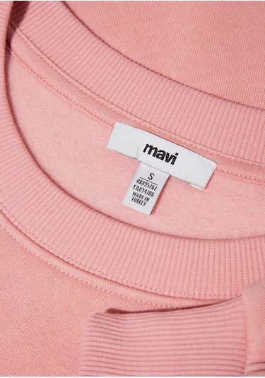 Mavi - Bisiklet Yaka Pembe Basic Sweatshirt 1610198-91003 Pembe