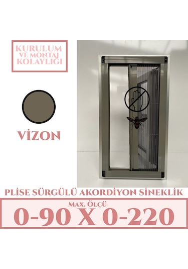 Plise Akordiyon Sineklik En:0-90 X Boy:0-220 Tüm Kapı Çeşitleri
