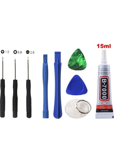 B7000 Ekran Cam Kapak Yapıştırıcı 15 ML Şeffaf+Tamir Seti N11.57