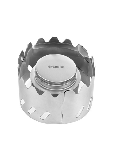 Fosenze Alüminyum Mini Alkol Ofisi + Paslanmaz Çelik Rüzgar Engelleyici, Hafif Taşınabilir, Kamp Piknik İçin, Gümüş Renk Gümüş