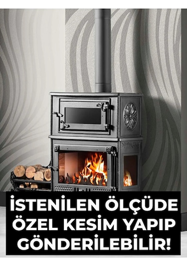 50 X 50 Yüksek Isıya Dayanıklı Şömine Kuzine Soba Camı 4 Mm - Seramik Cam Bal Rengi, Şeffaf