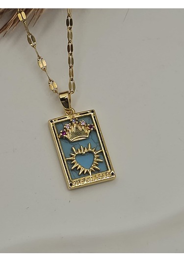 The Empress Tarot Kartı Çelik Kolye Altın