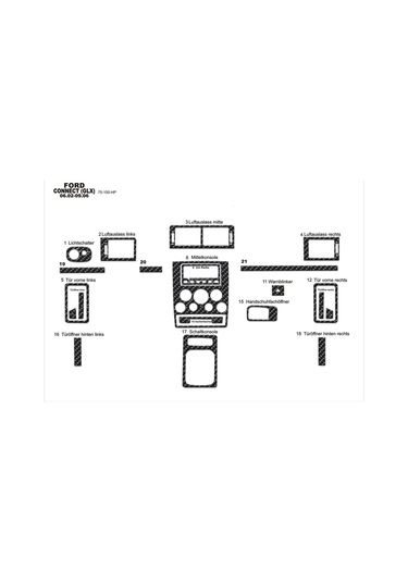 Ford Connect Glx Carbon Kaplama 2002-2006 21 Parça -karbon Karbon