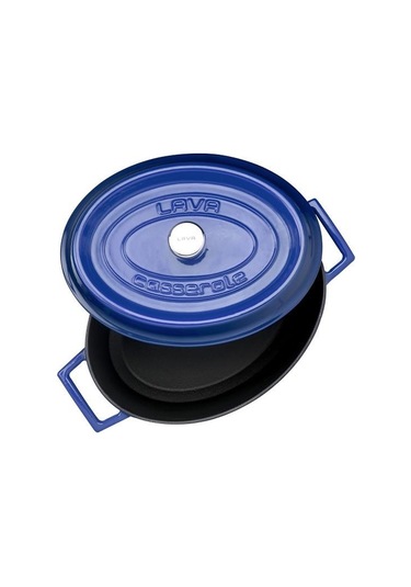 Lava Döküm Oval Tencere Trendy 21X27 CM Mavi Lvotc27K2B