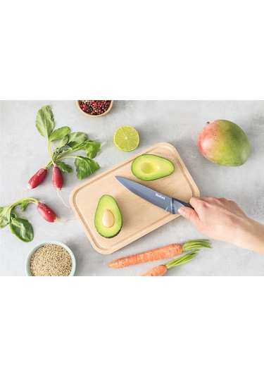 Tefal Fresh Kitchen Ahşap Blok & 5 Parça Bıçak Seti 001 Siyah
