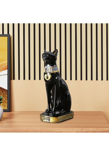 Suntek Magideal Kedi Tanrıça Bastet Heykeli Hayvan Siyah 9 x 12 x 23.5 CM