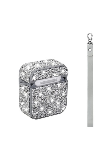 Apple Airpods Zore Airbag 45 Bilek Askı Aparatlı Simli Şeffaf Kılıf Gold
