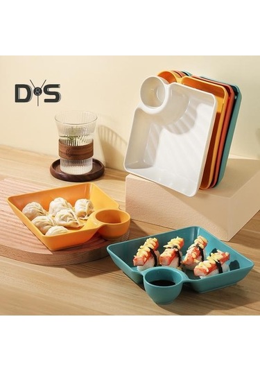 Sarı Hamur Plakası Kaymaz İstiflenebilir Plastik Daldırma Tabağı Suşi Tabağı