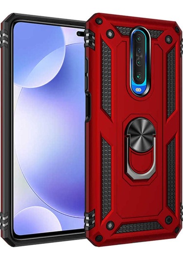 Xiaomi Redmi K30 Kılıf Zore Vega Kapak Kırmızı