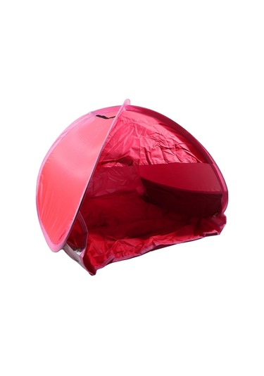 Yaratıcı Açık Hava Mini Güneş Barınakları Kamp Açılır Güneş Gölgelik Baş Ve Yüz Çadırı Plaj Pikniği İçin Kırmızı