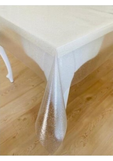 Neşe Home Collection Simli Şeffaf Muşamba Masa Örtüsü Gümüş - Gold Simli Renk Seçenek