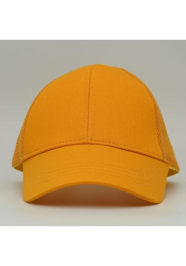Unisex Ayarlanabilir Sarı Fileli Spor Basic Şapka Sarı