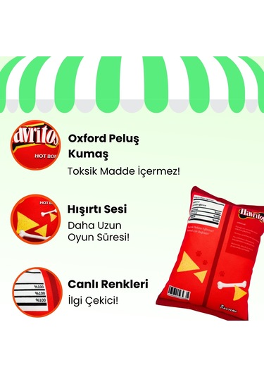 Havhav Havritos Peluş Cips Hışırtı Sesli Köpek Oyuncağı