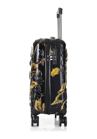 Ççs 5217 Kuru Kafa Polikarbon 3 Lü Valiz Seti-alevli Siyah