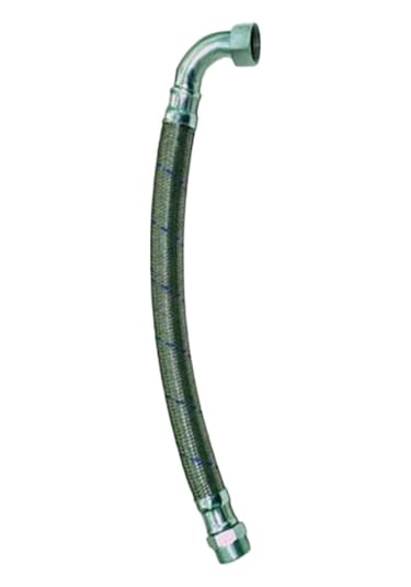 1" 16 Bar Paslanmaz Örgülü Hidrofor Hortumu Dirsekli Flex Hortum Rakor & Nipel 150 Cm